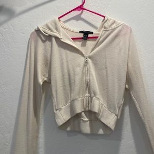 Cream colored zip up hoodie